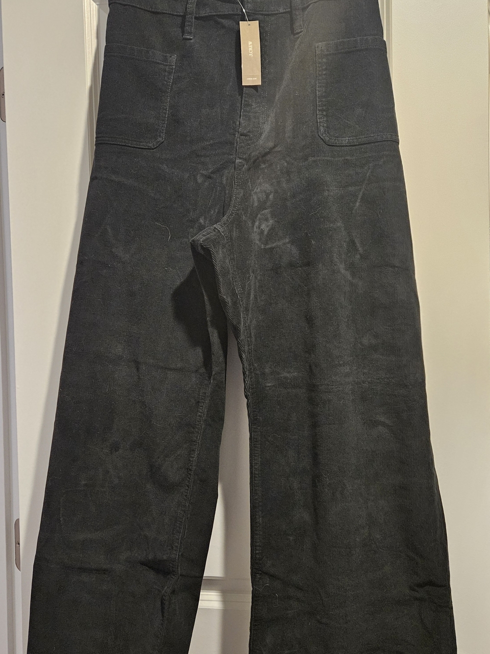 J. Crew Lizzie Black Wide-Leg Corduroy Pants